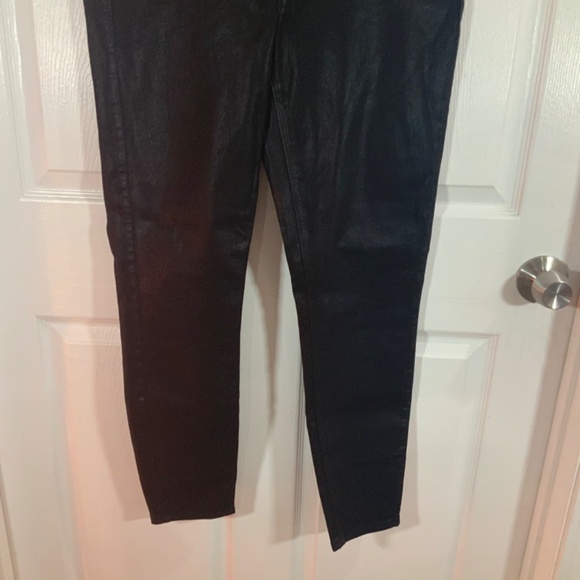 SPANX Alexia Black Wax Coated Slimming Denim Leggings Size XL - Picture 4 of 11